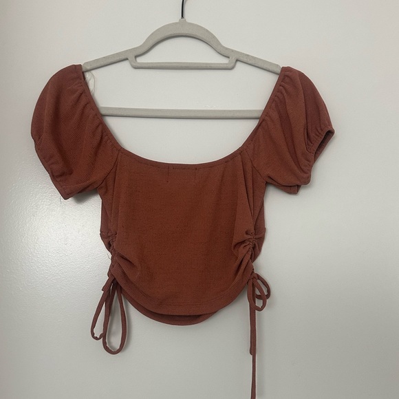 Women’s Brown Tie Tee-Shirt Ruched Cup Going out top Ruby and Jenna Top - Picture 5 of 5